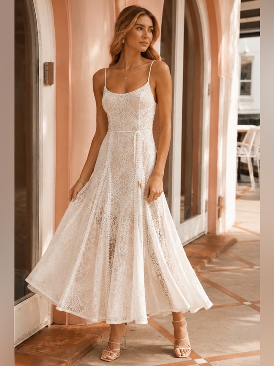 Selfie Leslie Dresses & Skirts - Selfie Leslie Palm Springs Lace Overlay Maxi Dress White AU 14 US XL Romantic